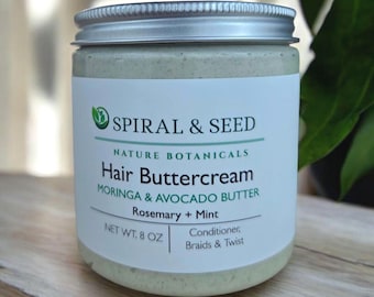 Avocado Hair Buttercream: Moringa Oil, Rosemary Mint Leave-In Conditioner