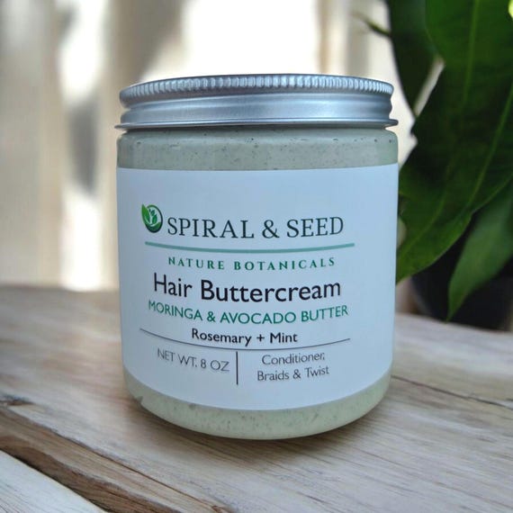 Avocado Hair Buttercream: Moringa Oil, Rosemary Mint Leave-In Conditioner