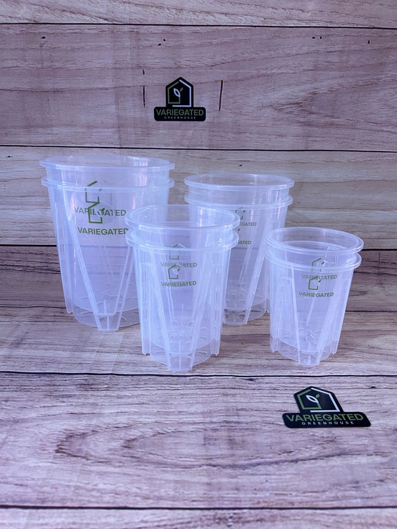 16 Clear Nursery Pots - Tall Strong Pot Sturdy Planter Heavy Duty Transparent Planters 4” 5” 6” 4 5 6 inch Assorted Sizes