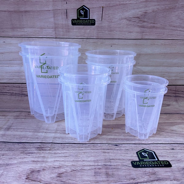 16 Clear Nursery Pots - Tall Strong Pot Sturdy Planter Heavy Duty Transparent Planters 4” 5” 6” 4 5 6 inch Assorted Sizes