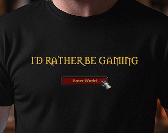 Camiseta "Prefiero jugar", camiseta de World of Warcraft, camiseta de WoW, camiseta de MMO, camiseta de juegos, camiseta de videojuegos, camiseta de Warcraft, camiseta retro