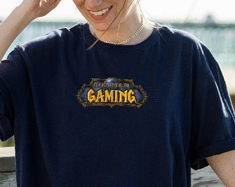 World of Warcraft Shirt, WoW Logo Shirt, I'd Rather Be Gaming Tee, MMO Gamer Shirt, WoW Fan Shirt, Gaming Quote Shirt