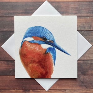 Carte de voeux martin-pêcheur - Carte oiseau martin-pêcheur - Art oiseau martin-pêcheur - Carte de voeux martin-pêcheur vierge - Illustration martin-pêcheur