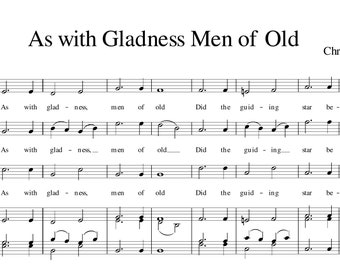 As with Gladness Men of Old - 3 Part setting