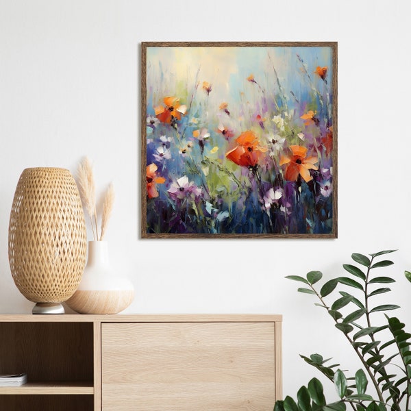 Floral Wall Decor | Lebendige Blumenpracht | Poster | Schlafzimmer Wohnzimmer | Floral Wand Kunst, Gemälde Blume