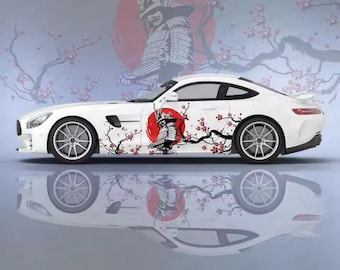 JDM Samurai Sakura Car Side Decals for universal fit. Decals for Honda, Nissan, Toyota, BMW, Ford… High Quality Custom Car Decals