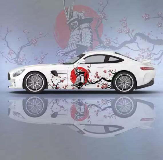 JDM Samurai Sakura Car Side Decals for Universal Fit. Decals for