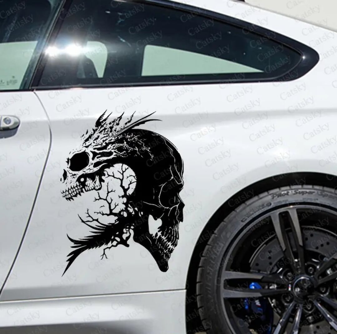 Skull Decal Cool Skull Decal for Cars Trucks Vans Scary Etsy