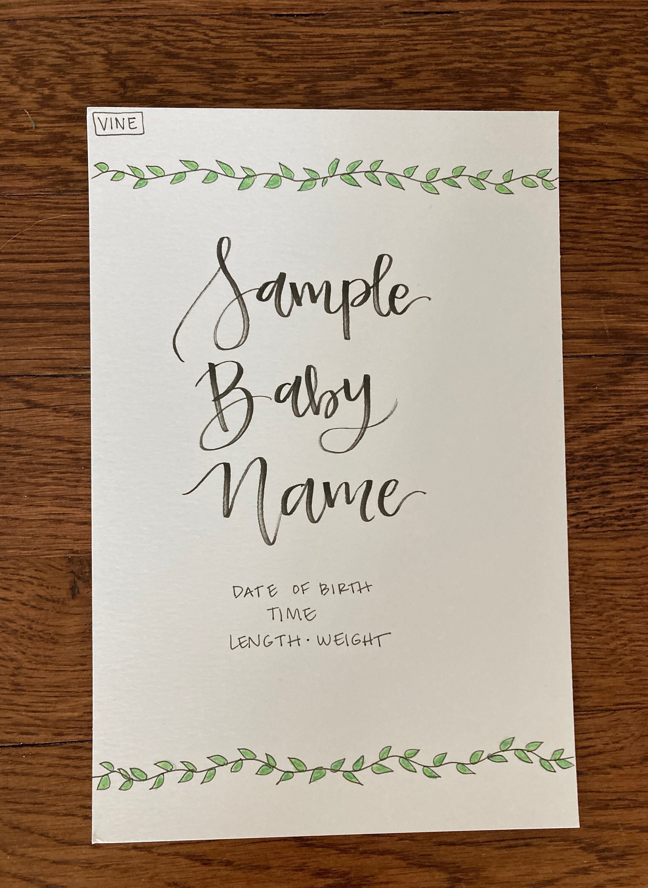 Personalized New Baby Handlettered Print - Etsy