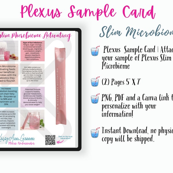 Plexus Sample Card - Slim Microbiome (Slim MB), Customize w/ Canva, Plexus Swag