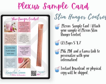 Plexus Sample Card - Slim Hunger Control, Customize w/ Canva, Plexus Swag
