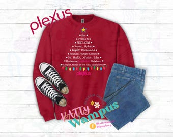 Plexus Christmas Tree Sweatshirt: Gut Health, Pink Drink