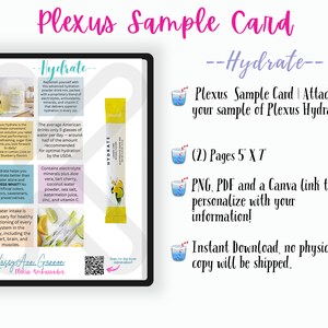 Plexus-voorbeeldkaart - Hydrateren, aanpassen met Canva, Plexus Swag
