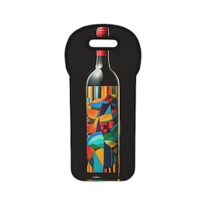 Vibrant Label Wine Tote Bag | Insulated Wine Bag | 750ml or 1L Wine Bottle
