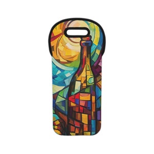 Cubism Wine Tote Bag | Insulated Wine Bag | 750ml or 1L Wine Bottle
