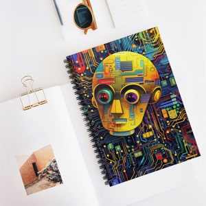 Robot Short-Circuit Spiral Notebook - Ruled Line | 118 Pages | Document Pocket