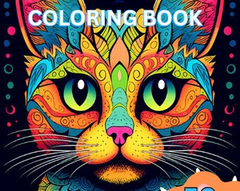 Kleurboek kattenmandala's: 50 katachtige illustraties (digitale download)