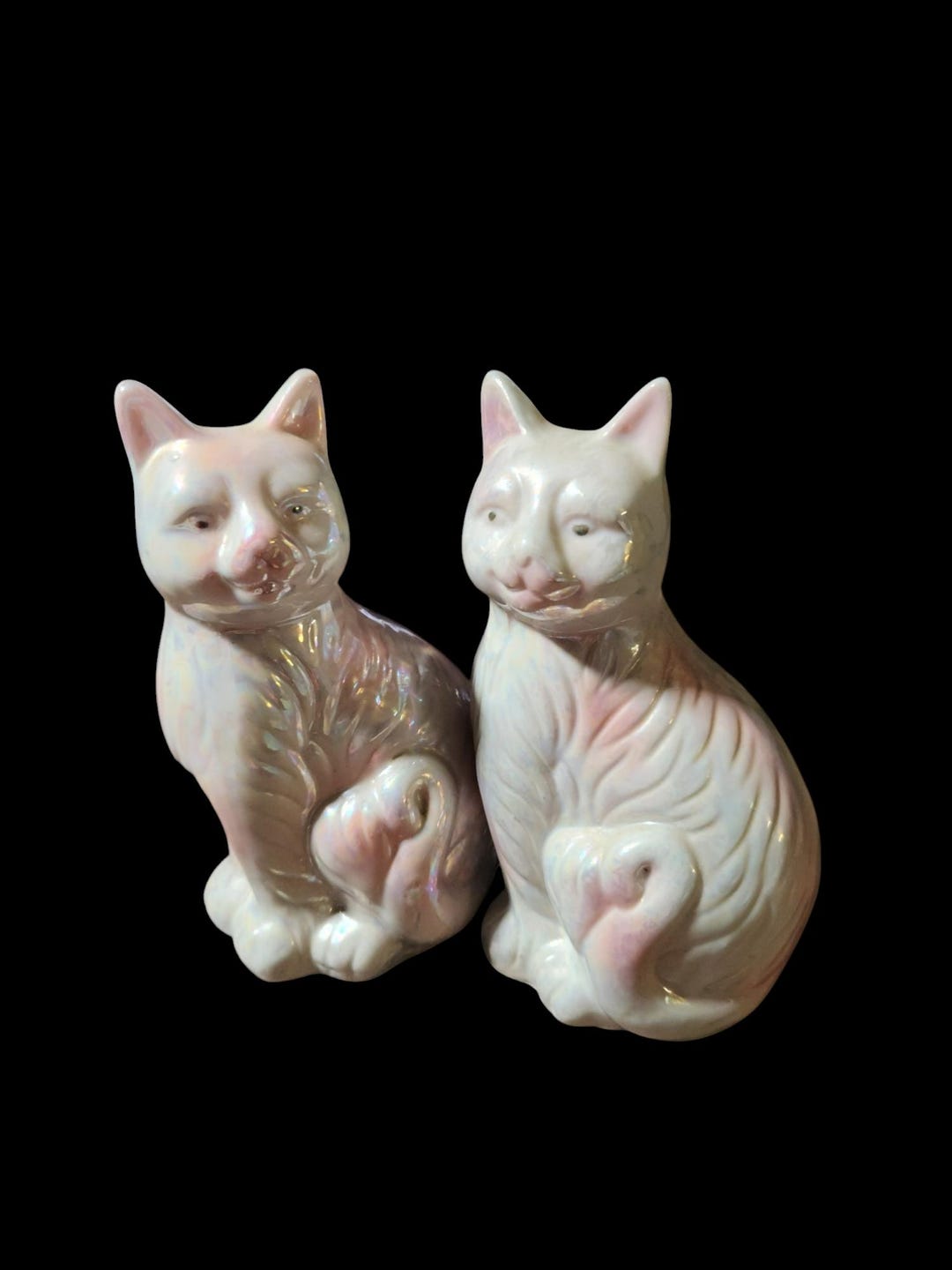 Pair of Cat Figurines Vintage Ceramic - Etsy