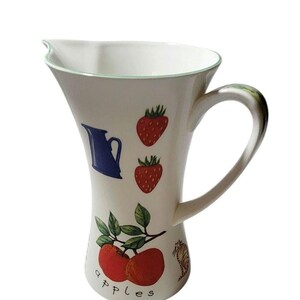 The National Trust from Plot to Plate Handmade Fine Bone China Made in England Gardner Fruit  Ceramic Water Pitcher
