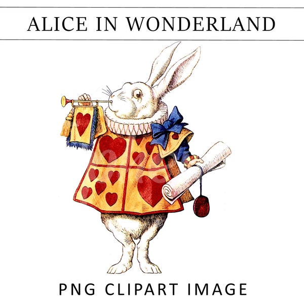 Wit konijn clipart, Alice in Wonderland clipart, JPG, PNG, Fantasy clipart, vintage clipart, commercieel gebruik