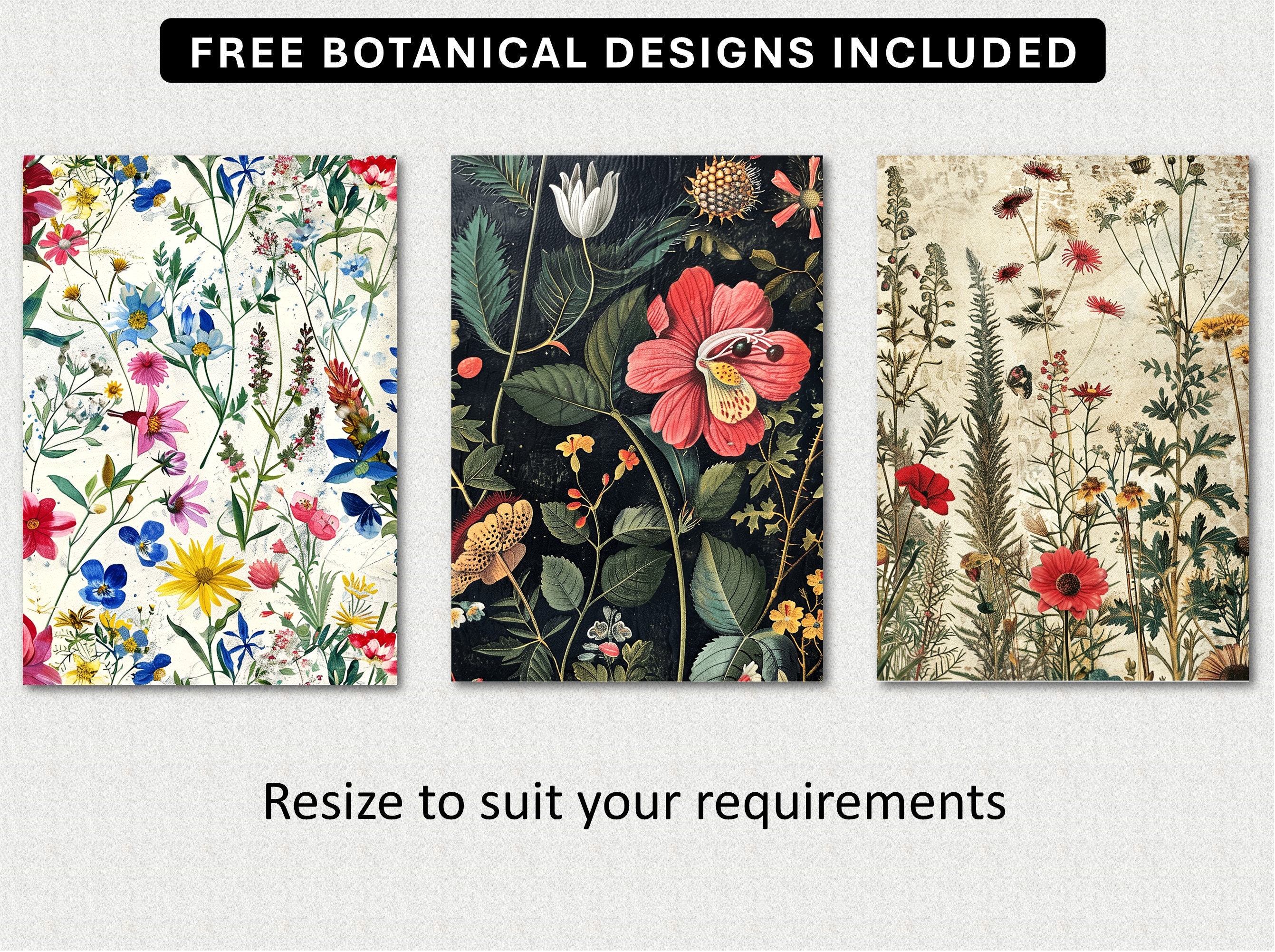 Boho Wildflowers Printable Journal Covers Notebook Cover Planner Cover ...