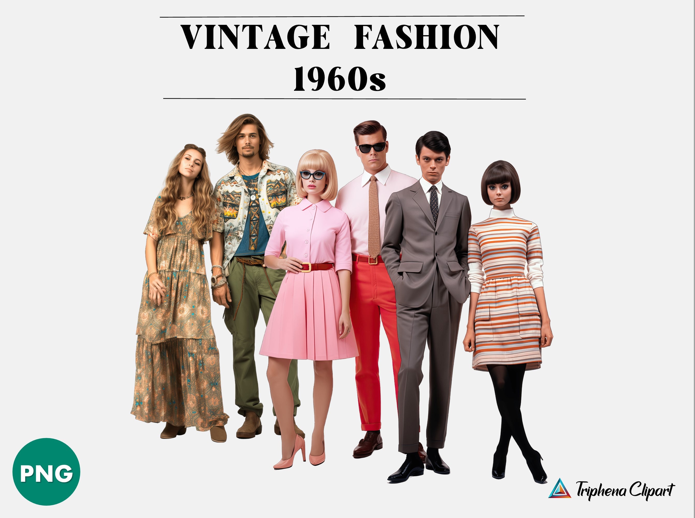 1960s Fashion Clipart Fashion Clipart Vintage Fashion Etsy