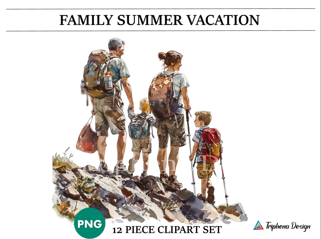 Family Summer Vacation PNG, Families, Watercolour People, Real People ...