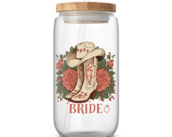 Western Bride Tumbler, Floral Cowboy Boot Tumbler, Wedding Gift Tumbler, Rustic Bride Drinkware, Bachelorette Party Tumbler