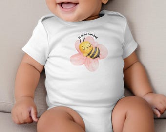 Cute Sleeping Bee Bodysuit, Adorable Baby Bodysuit with Bee, Baby Shower Gift Bodysuit, Bee Baby Outfit, Gender Neutral Baby Clothes