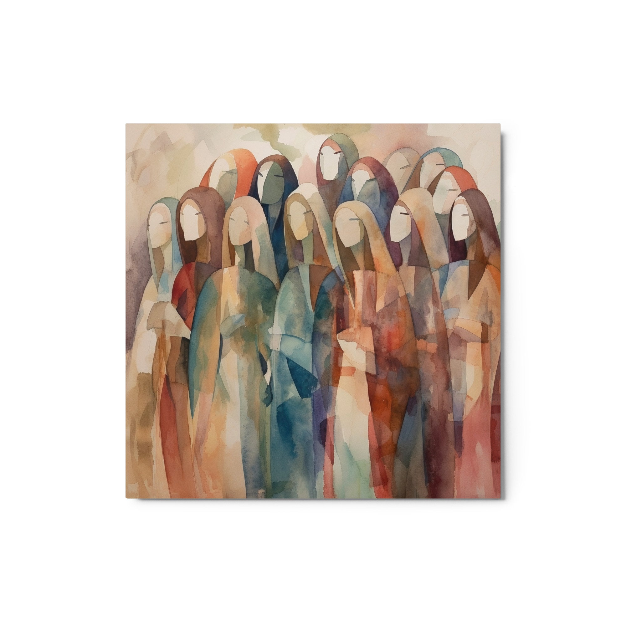 Parable of the Ten Virgins Metal Print - Vibrant Watercolor Biblical ...