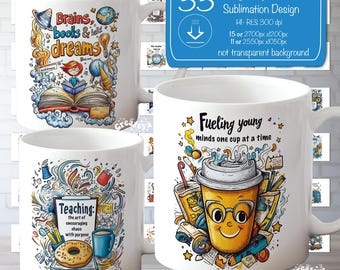 Teacher Mug Sublimation Designs: Funny Sarcastic Quotes (Digital Download)