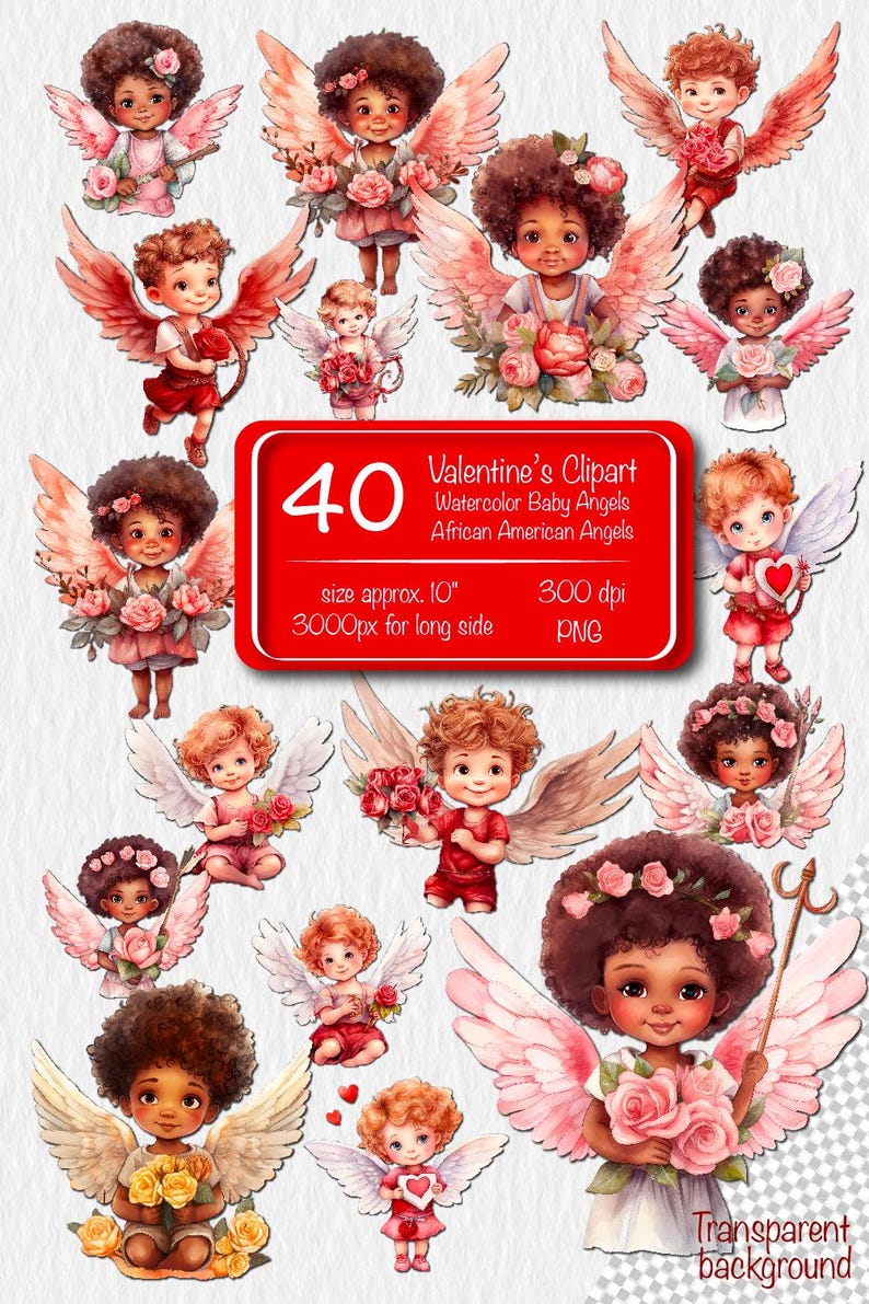 Baby Angel Clipart Bundle Cute Angel PNG Transparent Sublimation ...