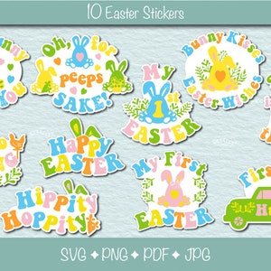 Easter Sticker for Kids Printable Stickers Bundle PNG Spring Digital ...