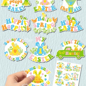 Easter Sticker for Kids Printable Stickers Bundle PNG Spring Digital ...