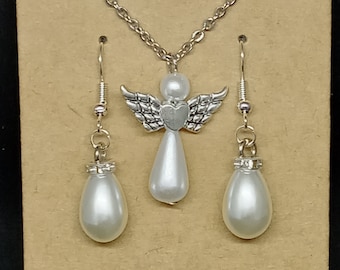 Angel Necklace and Earrings Set