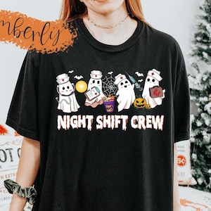 Night Shift Crew Nurse Halloween Shirt, Ghost Nurse Sweatshirt, Spooky Nurse Shirt, Nurse Boo Shirt, Nurse Life Gift, ICU ER RN Nurse Shirt