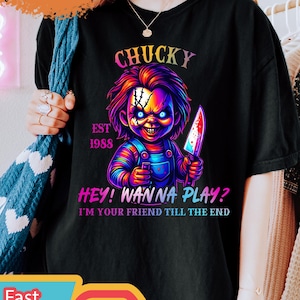 Halloween Chucky Shirt, Chucky Doll Shirt, Horror Halloween Sweatshirt, Scary Movie Tee, Horror Shirt, Spooky Season, Halloween Costumes