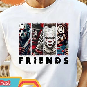 Horror Friends Halloween Shirt, Horror Character Shirt, Horror Killer Sweatshirt, Slasher Shirt, Halloween Costumes, Spooky Season Shirt