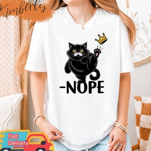 No Kings In America Black Cat Shirt, No Kings Shirt, Protest Shirt, Anti Fascism Shirt, Fun Political Meme Shirt, Resist Tee, Social Justice