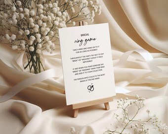 Bridal Ring Game, Don't Say Bride Game, Editable Template (Digital Download)