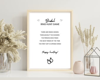 Minimalist Bridal Shower Game, Ring Hunt Game, Bridal Shower Printable, Edit Digital Download