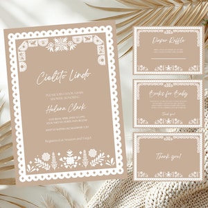 Cielito Lindo Baby Shower Invite, Mexican Baby Shower, Talavera Baby Shower, Papel Picado Baby Shower, Editable Template, Canva Template