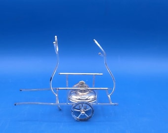 Vintage Brandy Warmer with Cart, Elegant Retro Tabletop Accessory for Serving, Unique Barware Gift