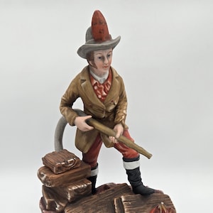 Vintage Famous Firsts Feuerwehrmann Karaffe | 19tes Jahrhundert Weinbrand Saucen Flasche | Limitierte Auflage Sammlerstück | Feuerwehrmann Bar Decor