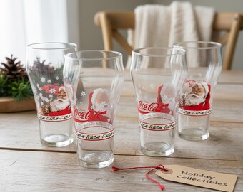 Vintage Coca Cola Santa Glasses Set, 1990s Holiday Collectible - Etsy
