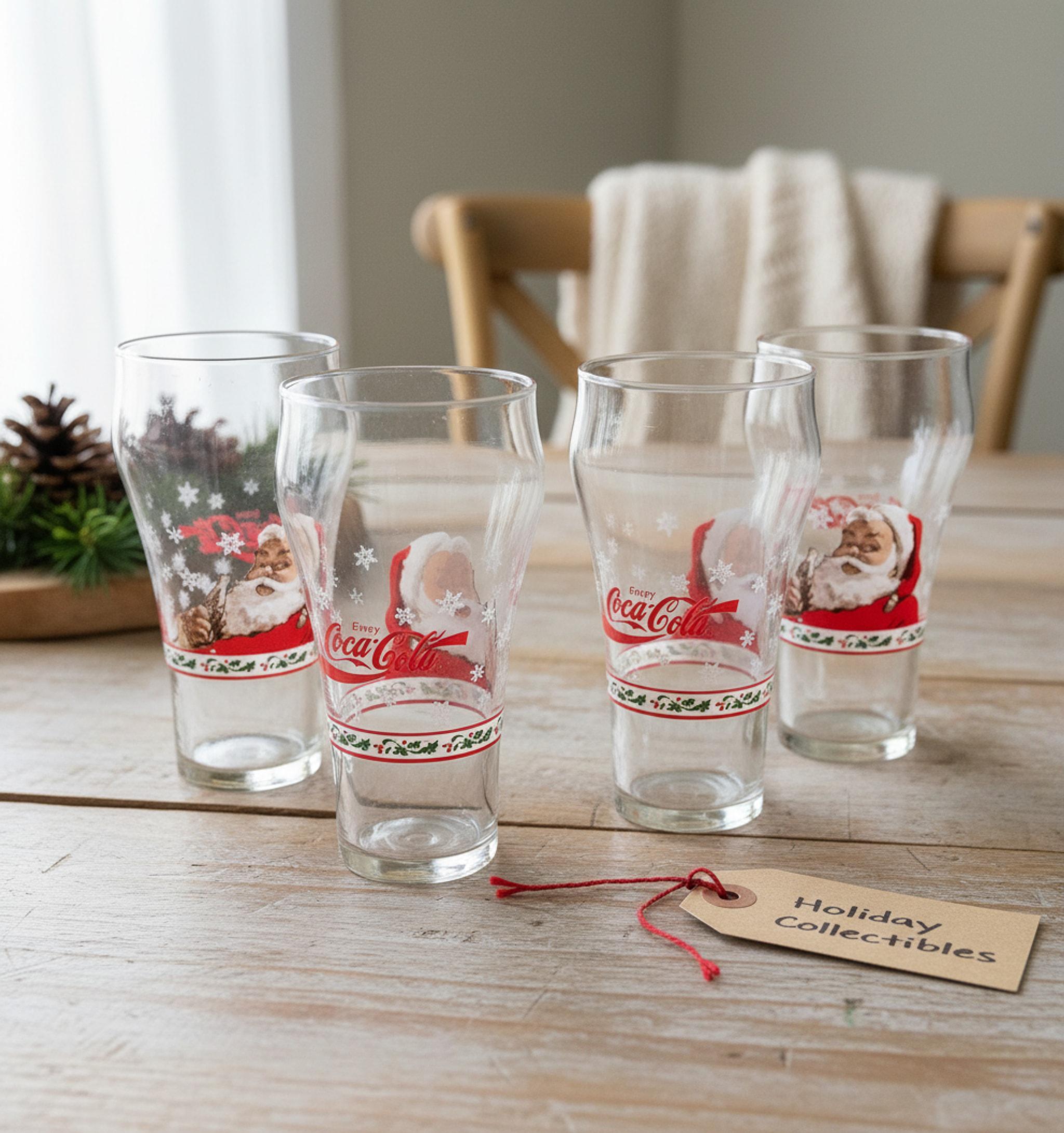 Vintage Coca Cola Santa Glasses Set, 1990s Holiday Collectible - Etsy