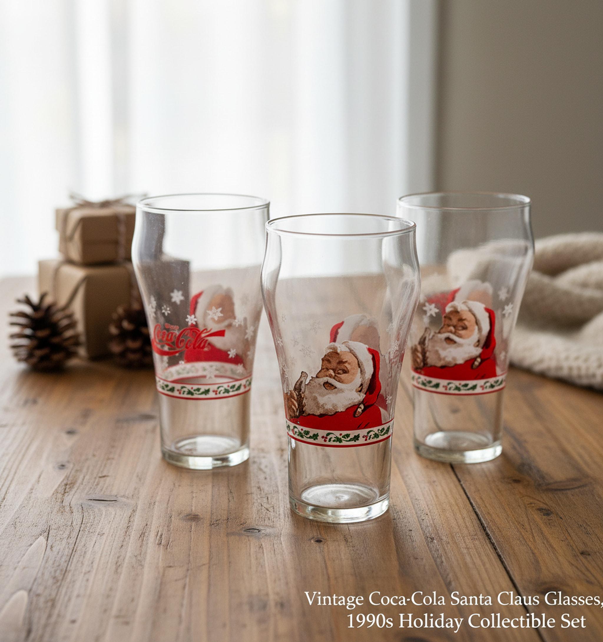 Vintage Coca Cola Santa Glasses Set, 1990s Holiday Collectible - Etsy