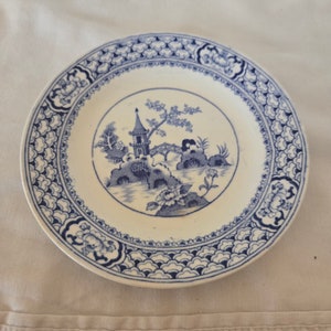 Vintage Kato Royal Venton Ware Plate – 6&quot; Blue Floral – John Steventon & Sons Burslem England – English Pottery Collectible