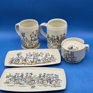Vintage Gouda Pottery 9-Piece Set, Royal Goedewaagen from the 1960s