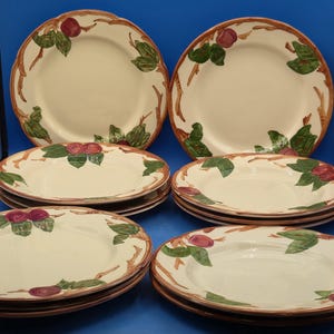 Fransiscan Appleware Dinner Plates, Vintage 10.5 Inch Set